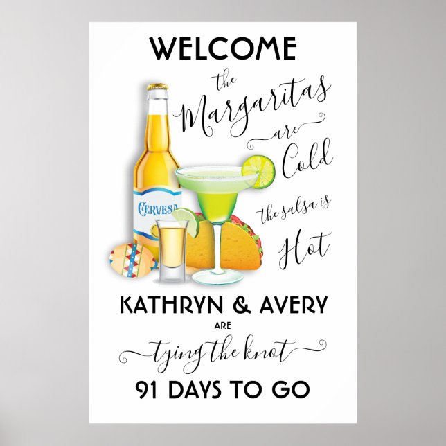 Mexican Fiesta Margarita Welcome Sign (Front)