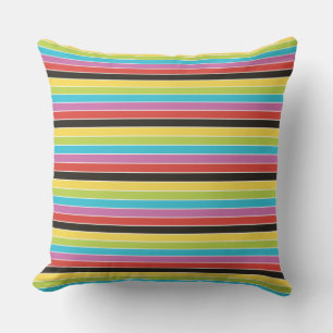Mexican Fiesta Multi Colour Stripe Outdoor Pillow