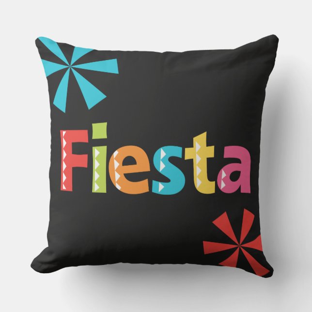 Mexican Fiesta Outdoor Pillow (Front)
