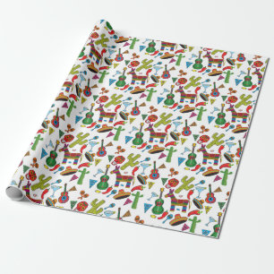 Mexican Fiesta Party Images Wrapping Paper