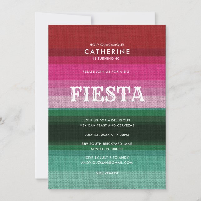 Mexican Fiesta Party Invitation (Front)