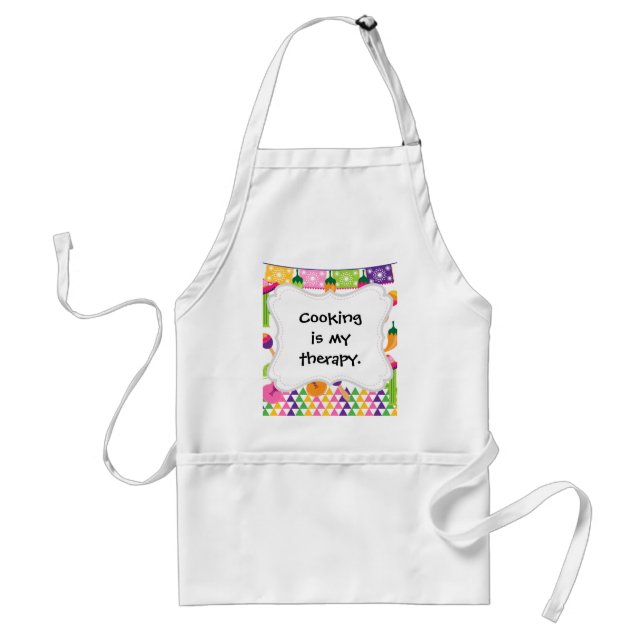 Mexican Fiesta Party Sombrero Saguaro Lime Peppers Standard Apron (Front)