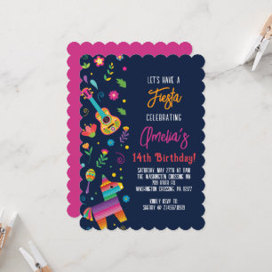 Mexican Fiesta Pinata Birthday Party Invitation