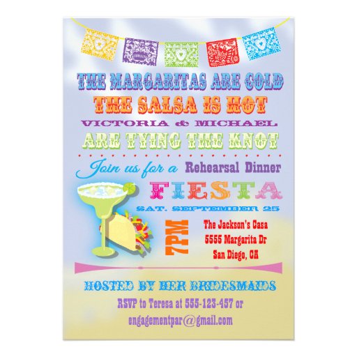 Mexican Fiesta Rehearsal Dinner Invitations | Zazzle