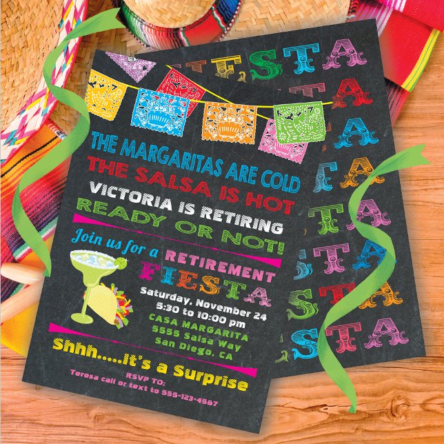 Mexican Fiesta Retirement Party Invitation (Creator Uploaded)