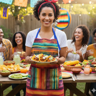 Mexican Fiesta Serape Blanket Watercolor  Apron