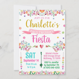 Mexican Fiesta Siesta Birthday Party Invitation 