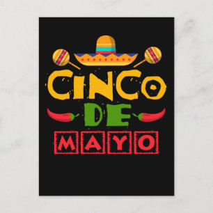 Mexican Fiesta Sombrero Happy Cinco De Mayo Postcard