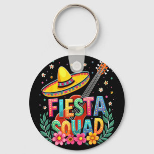 Mexican fiesta squad cinco de mayo matching family key ring