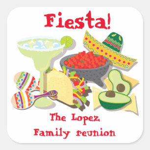 Mexican Fiesta sticker labels