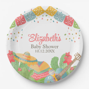 Mexican Fiesta Taco 'Bout A Baby Baby Shower Paper Plate