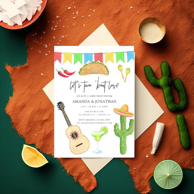 Mexican Fiesta Taco 'bout Love Couples Shower Invitation (Creator Uploaded)