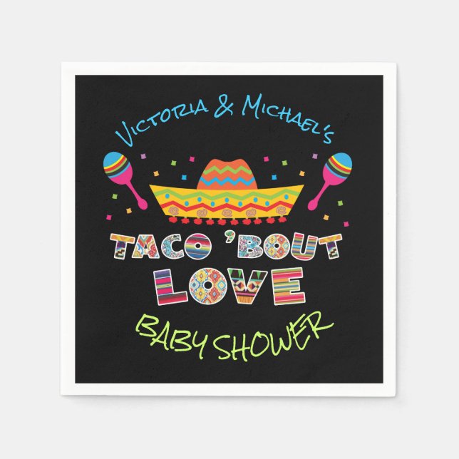 Mexican Fiesta taco bout love couples shower Napkin (Front)