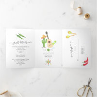 Mexican Fiesta Taco 'bout Love Tri-Fold Invitation