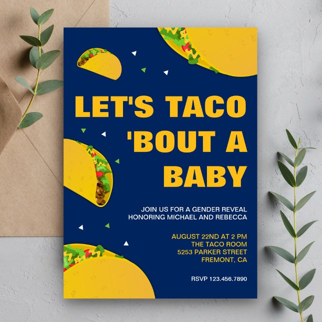 Mexican Fiesta Taco Theme Gender Reveal Party Invitation (Creator Uploaded)
