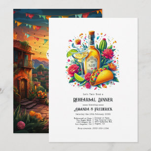 Mexican Fiesta Tacos & Tequila Rehearsal Dinner Invitation