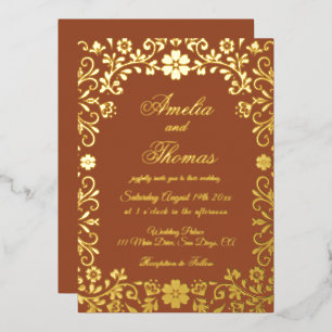 Mexican Fiesta Terracotta Gold Floral Wedding 