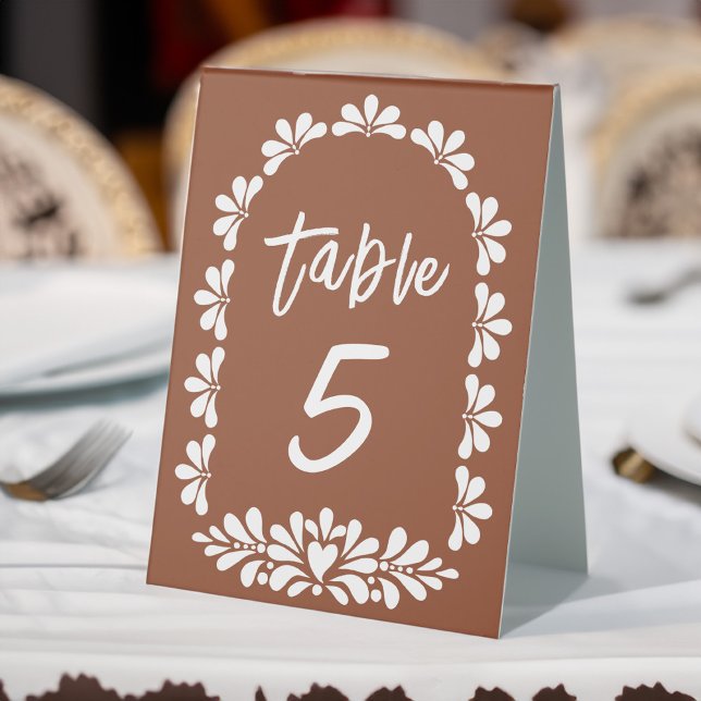 Mexican fiesta terracotta talavera table numbers (Mexican fiesta terracotta talavera table numbers sign personalized table numbers  tent sign)