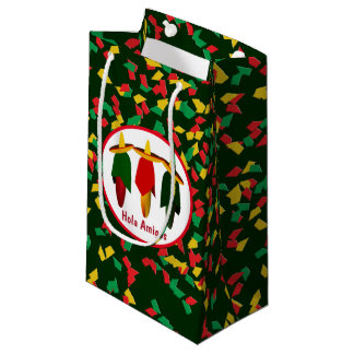 Mexican Fiesta Three Amigos Hot Peppers Small Gift Bag