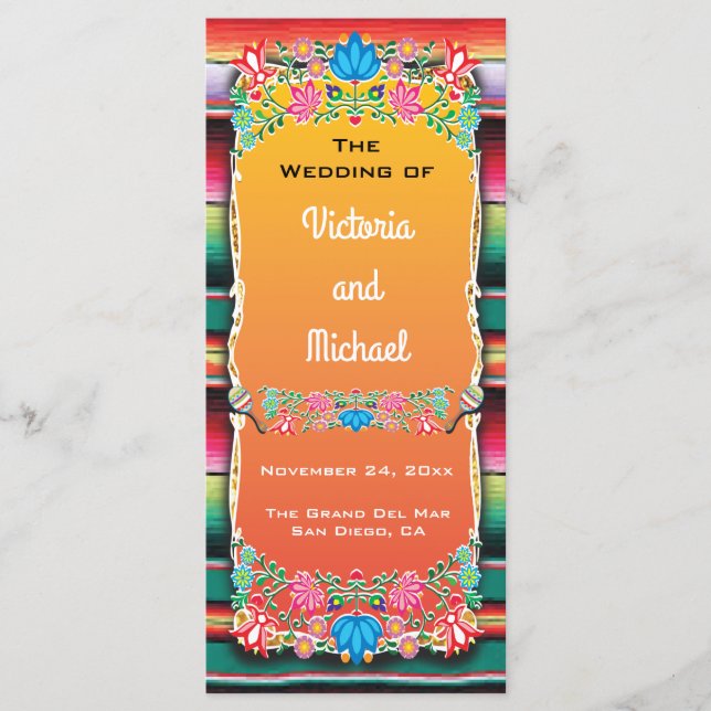 Mexican Fiesta Wedding Program (Front)