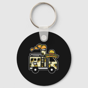 Mexican Fire Truck Sombrero Taco Cinco De Mayo Kid Key Ring