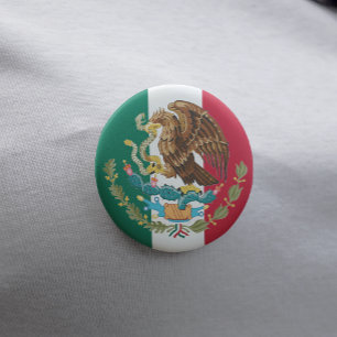 Mexican Flag and Coat of Arms of Mexico Button Pin