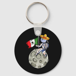 Mexican Flag Astronaut Dia De Los Muertos Cool Day Key Ring