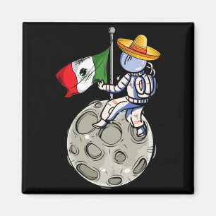 Mexican Flag Astronaut Dia De Los Muertos Cool Day Magnet