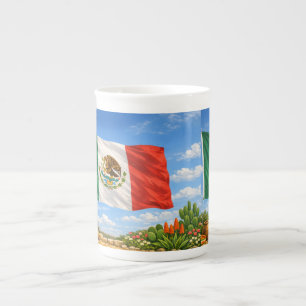 Mexican Flag Bone China Mug