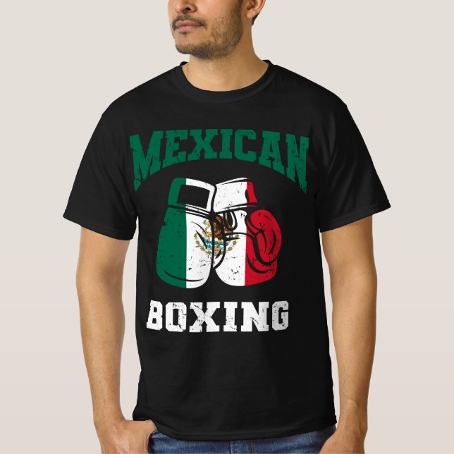 Mexican flag boxing gloves T-Shirt (Front)