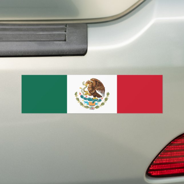 Mexican Flag Bumper Sticker (On Car)