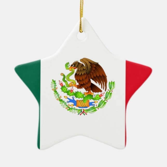 Mexican Flag Ceramic Ornament (Front)