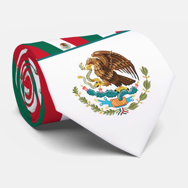 Mexican Flag & Coat of Arms, Flag of Mexico Tie (Rolled)