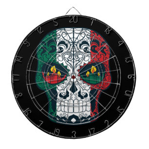Mexican Flag Colours Day Of The Dead Sugar Skull Dartboard