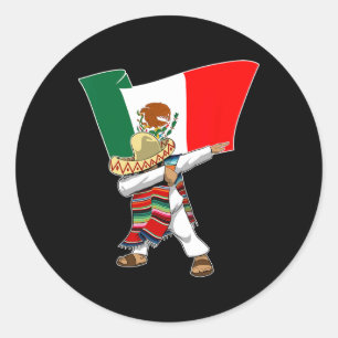 Mexican Flag Dabbing  Classic Round Sticker