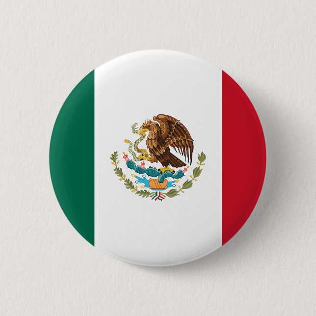 Mexican Flag - Flag of Mexico 6 Cm Round Badge (Front)