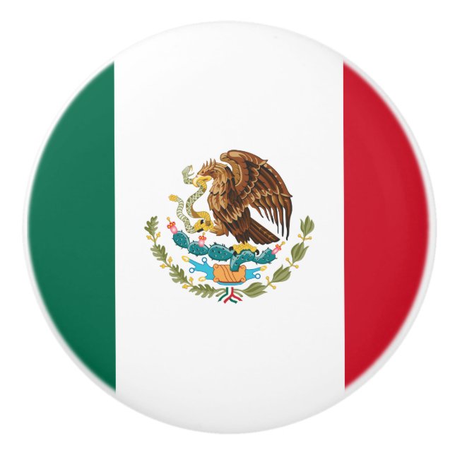 Mexican Flag - Flag of Mexico Ceramic Knob (Front)