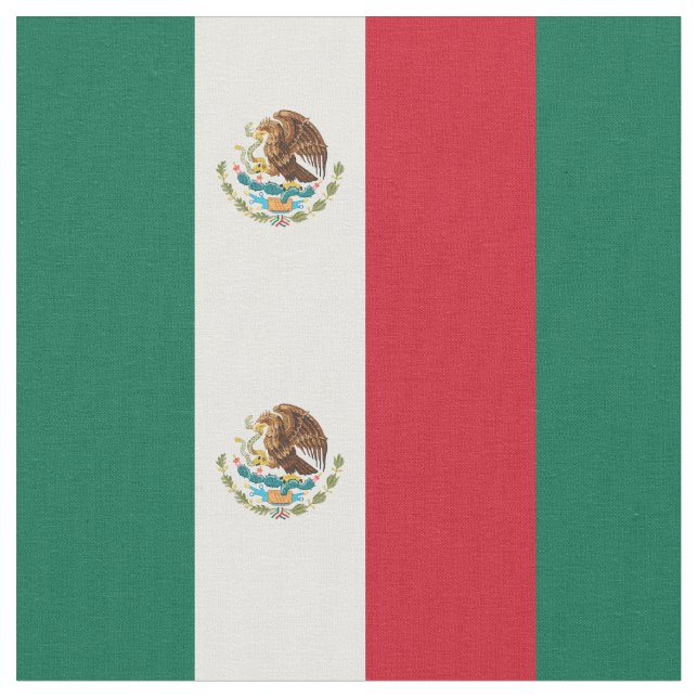 Mexican Flag - Flag of Mexico Fabric (Close Up)