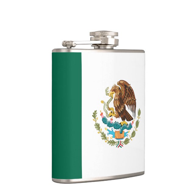 Mexican Flag - Flag of Mexico Hip Flask (Right)