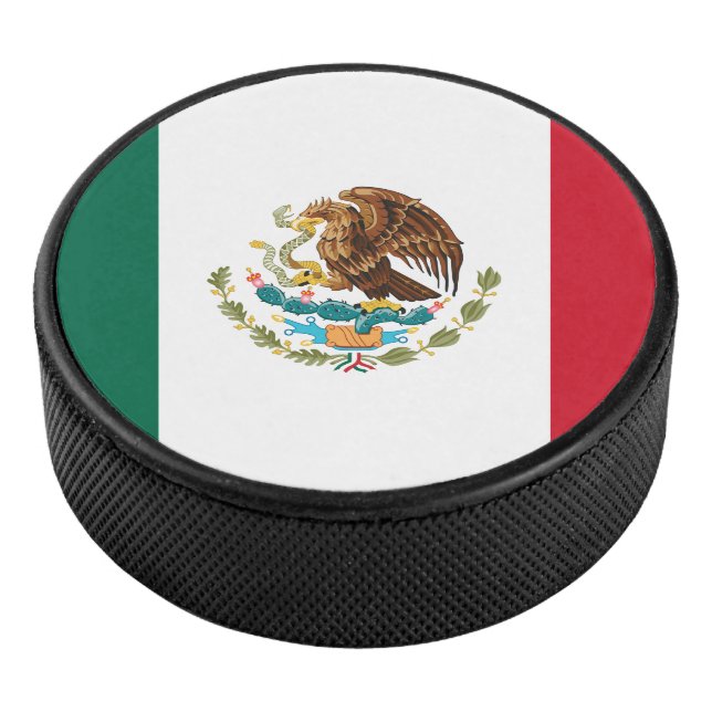 Mexican Flag - Flag of Mexico Hockey Puck (3/4)