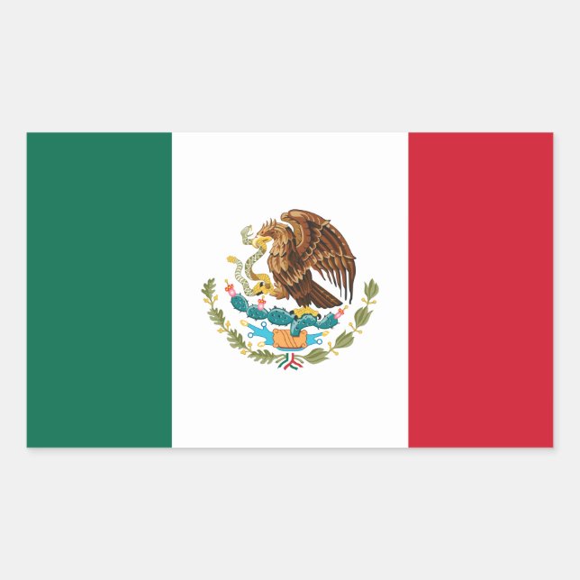 Mexican Flag - Flag of Mexico Rectangular Sticker (Front)