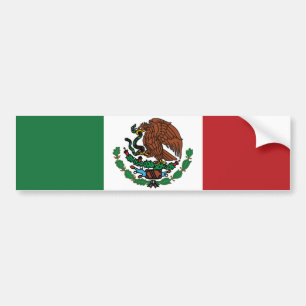 Mexican Flag Green White Red Mexico Patriotic  Bumper Sticker