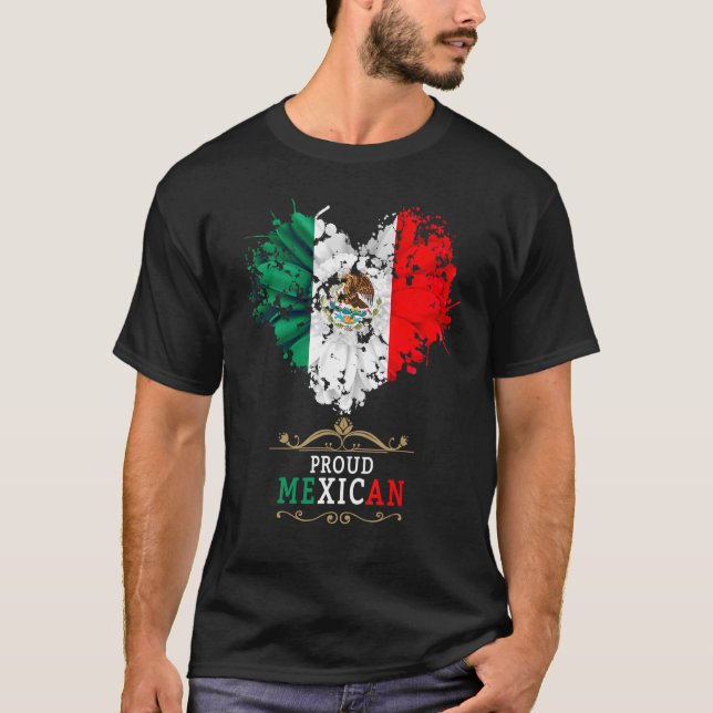 Mexican Flag Idea De Mexico Para Mujeres & Dahlia  T-Shirt (Front)