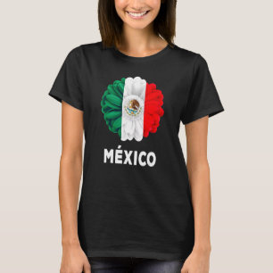 Mexican Flag Idea De Mexico Para Mujeres & Dahlia T-Shirt