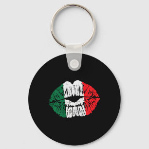 Mexican Flag Lips Kiss Cinco De Mayo Patriotic Wom Key Ring