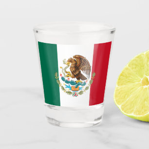 Mexican Flag & Mexico country patriot / sports fan Shot Glass