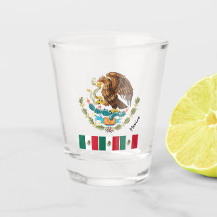 Mexican Flag & Mexico country patriot / sports Sho Shot Glass