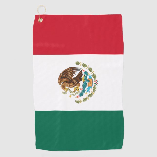 Mexican Flag & Mexico golf holiday /sports Golf Towel (Front)