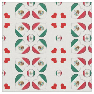 Mexican Flag & Mexico Heart fashion Fabric