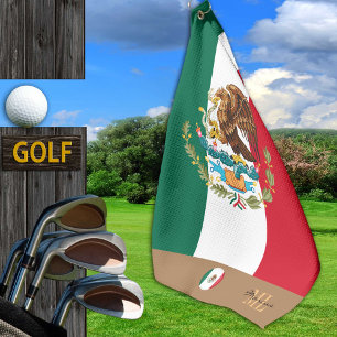 Mexican flag & Mexico monogrammed Golf /sports Towel